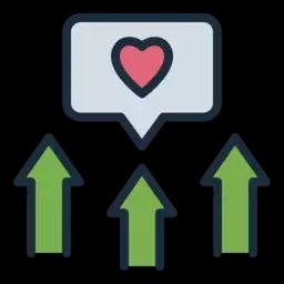 Engagement Growth Icon - Hearts and Interaction Symbols